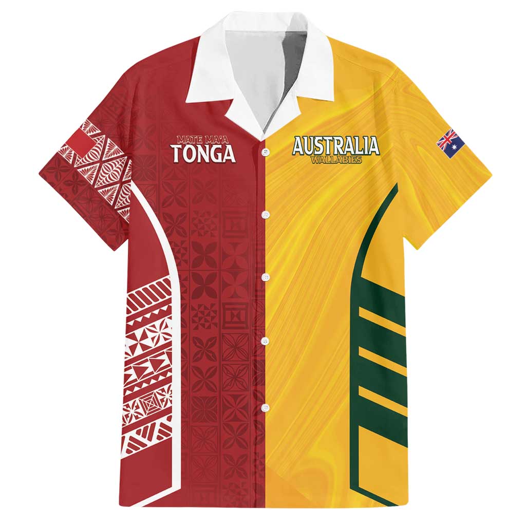 Australia - Tonga Rugby Custom Hawaiian Shirt Minimalist Dynamic LT7 Colorful - Polynesian Pride