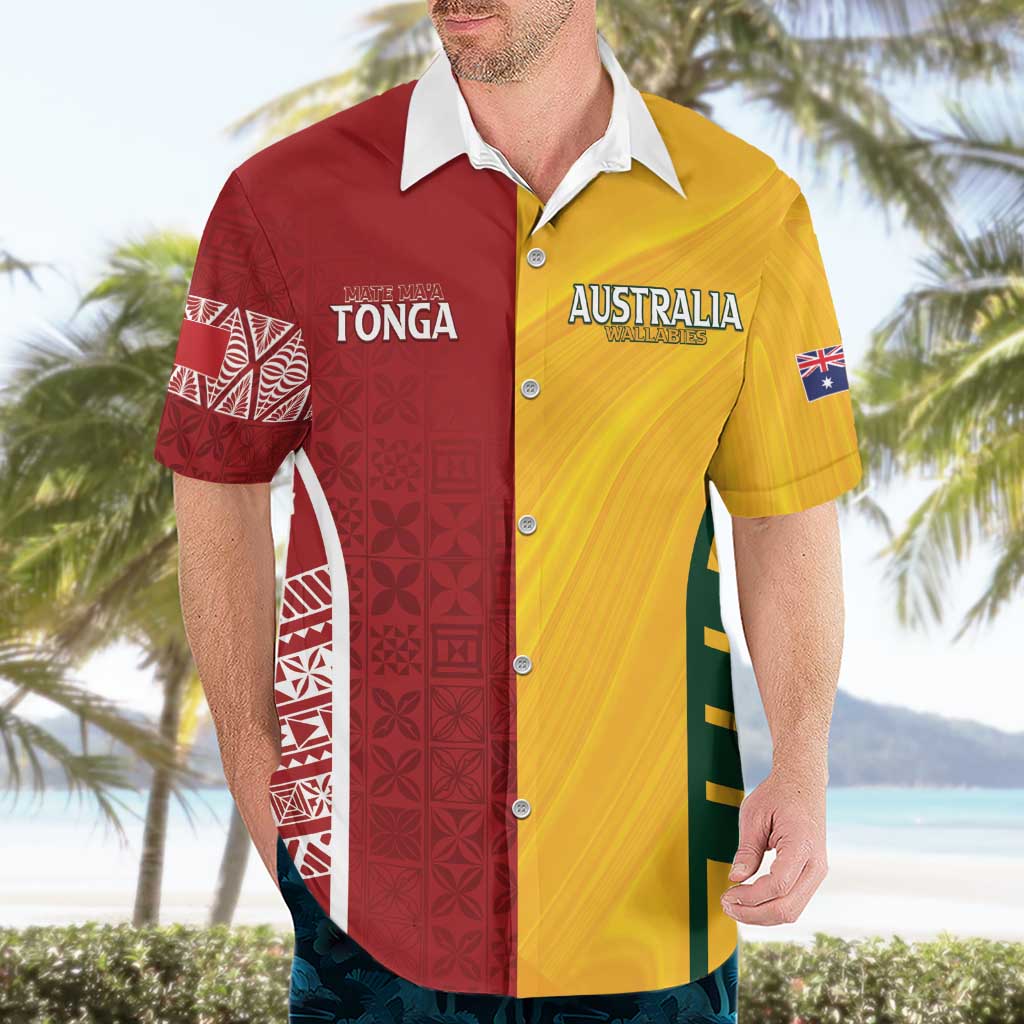 Australia - Tonga Rugby Custom Hawaiian Shirt Minimalist Dynamic LT7 - Polynesian Pride