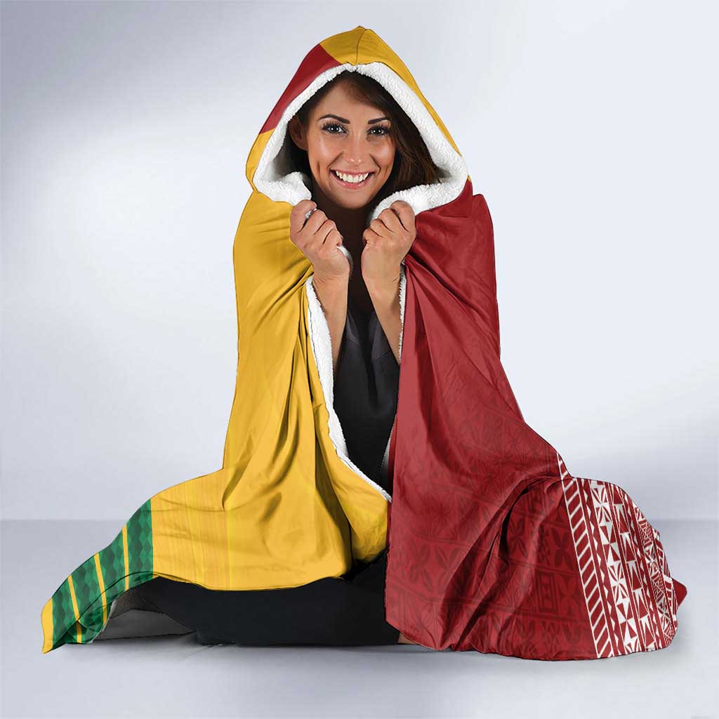 Australia - Tonga Rugby Custom Hooded Blanket Minimalist Dynamic LT7 - Polynesian Pride