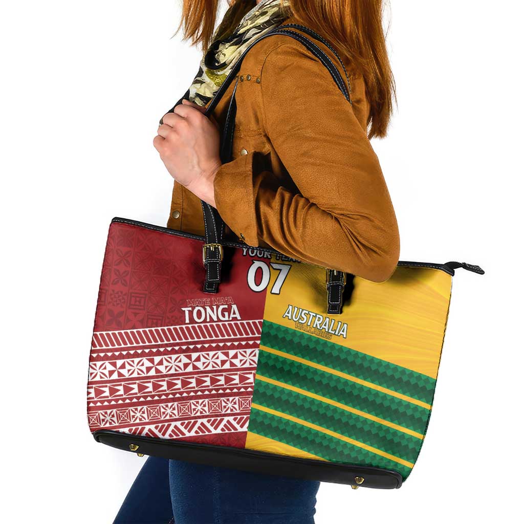 Australia - Tonga Rugby Custom Leather Tote Bag Minimalist Dynamic LT7 Colorful - Polynesian Pride