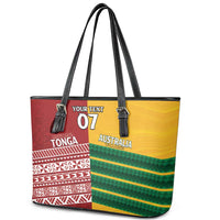 Australia - Tonga Rugby Custom Leather Tote Bag Minimalist Dynamic LT7 - Polynesian Pride