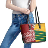 Australia - Tonga Rugby Custom Leather Tote Bag Minimalist Dynamic LT7 - Polynesian Pride