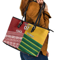 Australia - Tonga Rugby Custom Leather Tote Bag Minimalist Dynamic LT7 - Polynesian Pride