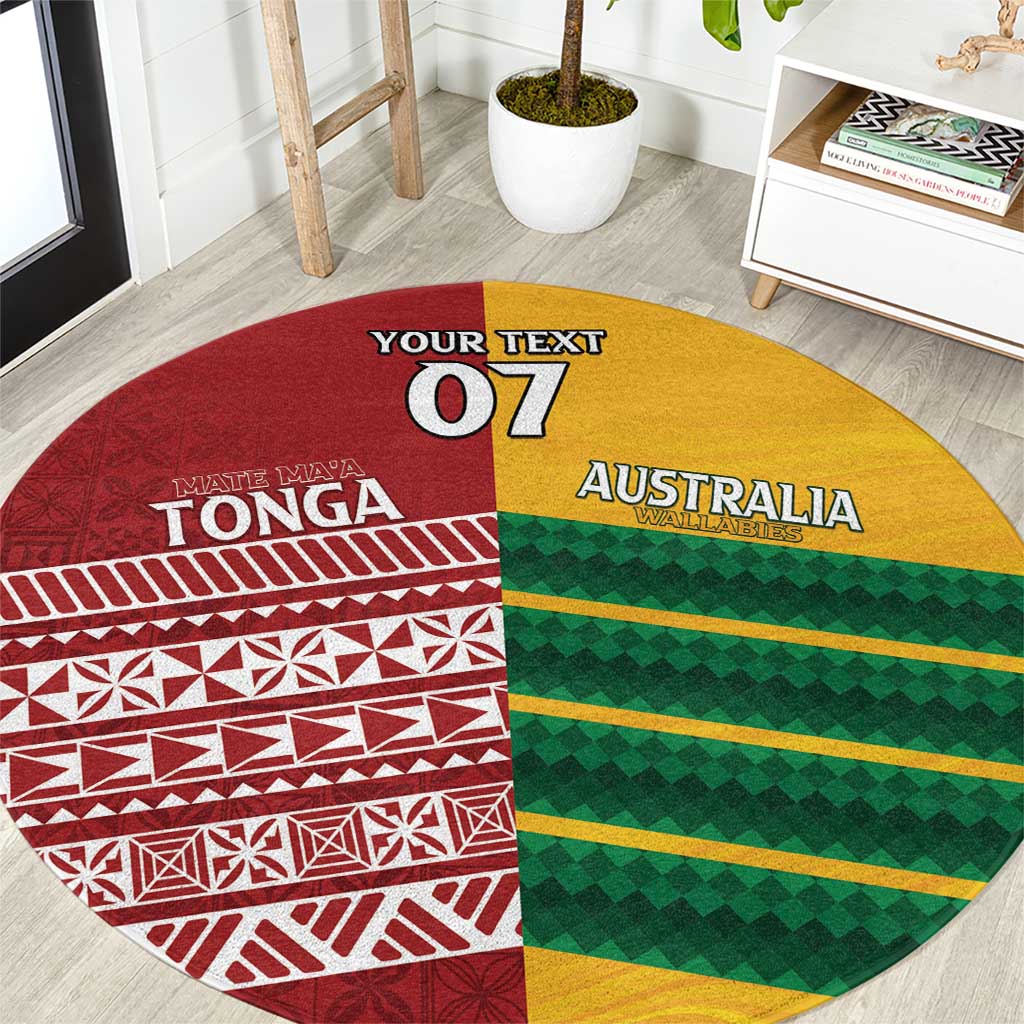 Australia - Tonga Rugby Custom Round Carpet Minimalist Dynamic