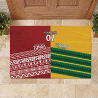 Australia - Tonga Rugby Custom Rubber Doormat Minimalist Dynamic LT7 Colorful - Polynesian Pride