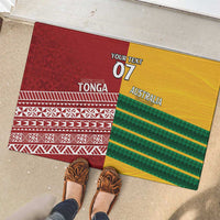 Australia - Tonga Rugby Custom Rubber Doormat Minimalist Dynamic LT7 - Polynesian Pride