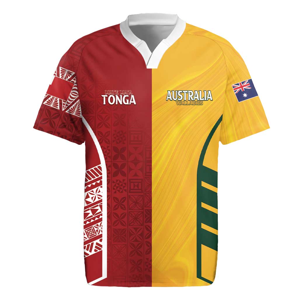 Australia - Tonga Rugby Custom Rugby Jersey Minimalist Dynamic LT7 Colorful - Polynesian Pride