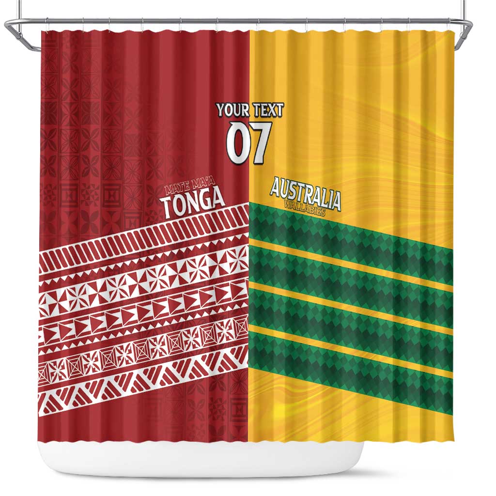 Australia - Tonga Rugby Custom Shower Curtain Minimalist Dynamic