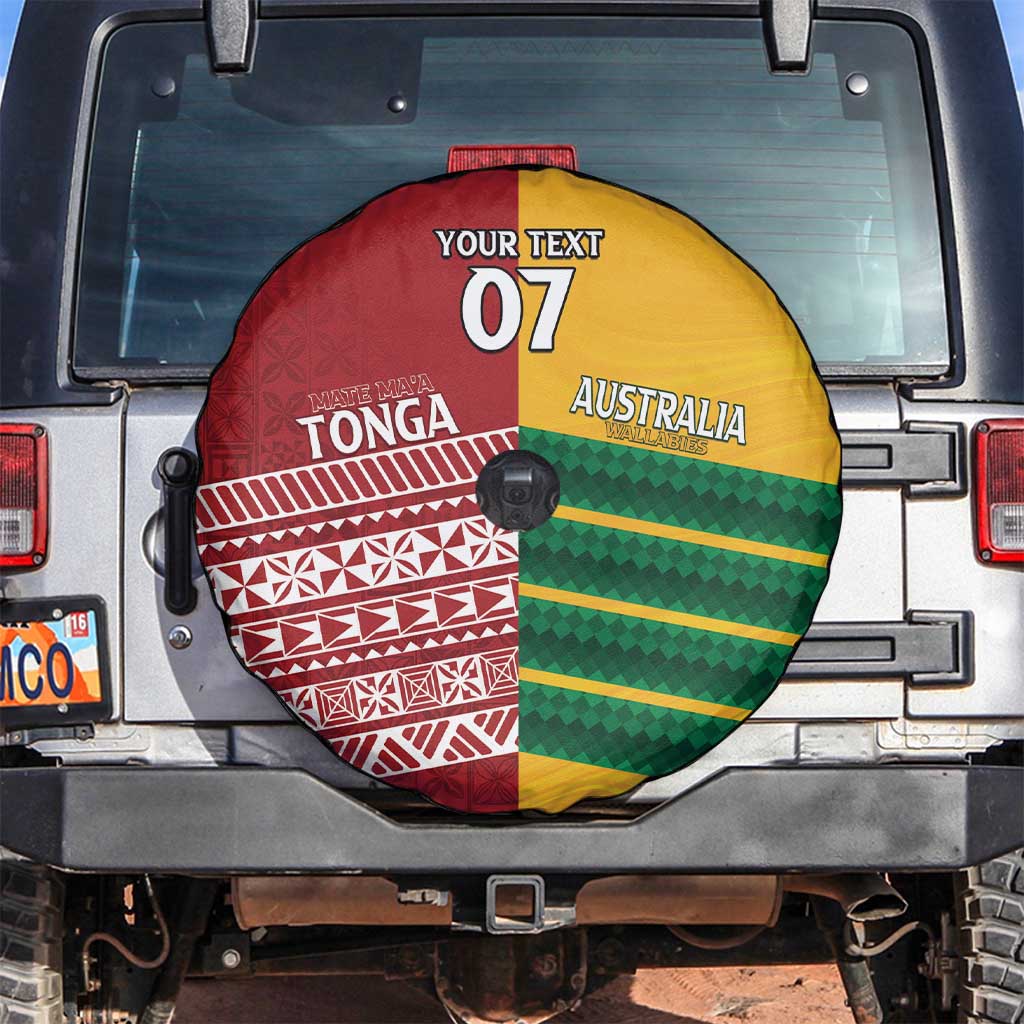 Australia - Tonga Rugby Custom Spare Tire Cover Minimalist Dynamic LT7 Colorful - Polynesian Pride