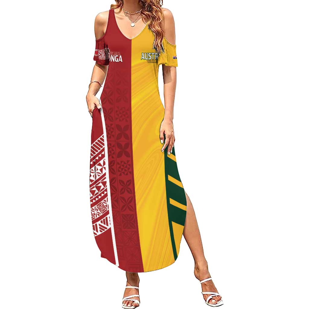 Australia - Tonga Rugby Custom Summer Maxi Dress Minimalist Dynamic LT7 Women Colorful - Polynesian Pride