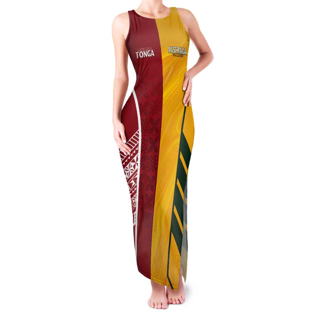 Australia - Tonga Rugby Custom Tank Maxi Dress Minimalist Dynamic LT7 Women Colorful - Polynesian Pride