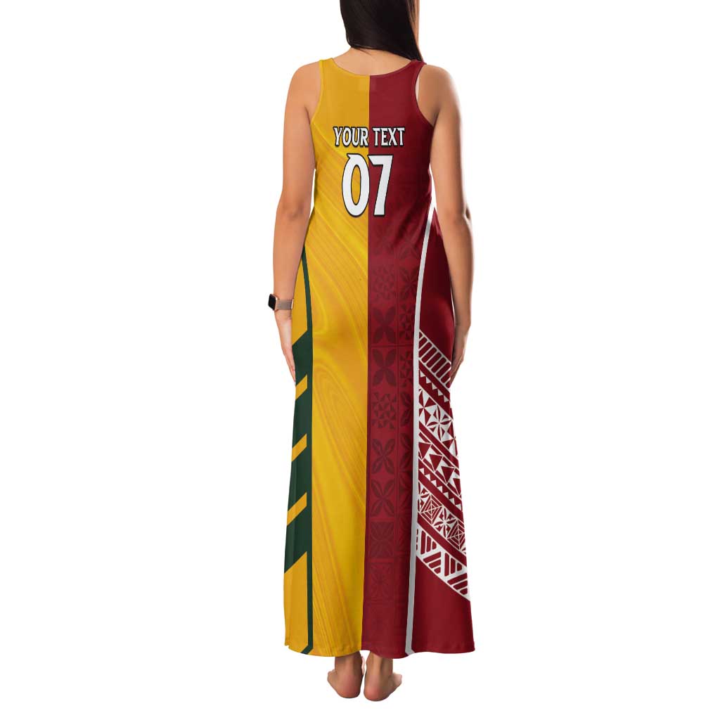 Australia - Tonga Rugby Custom Tank Maxi Dress Minimalist Dynamic LT7 - Polynesian Pride
