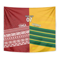 Australia - Tonga Rugby Custom Tapestry Minimalist Dynamic