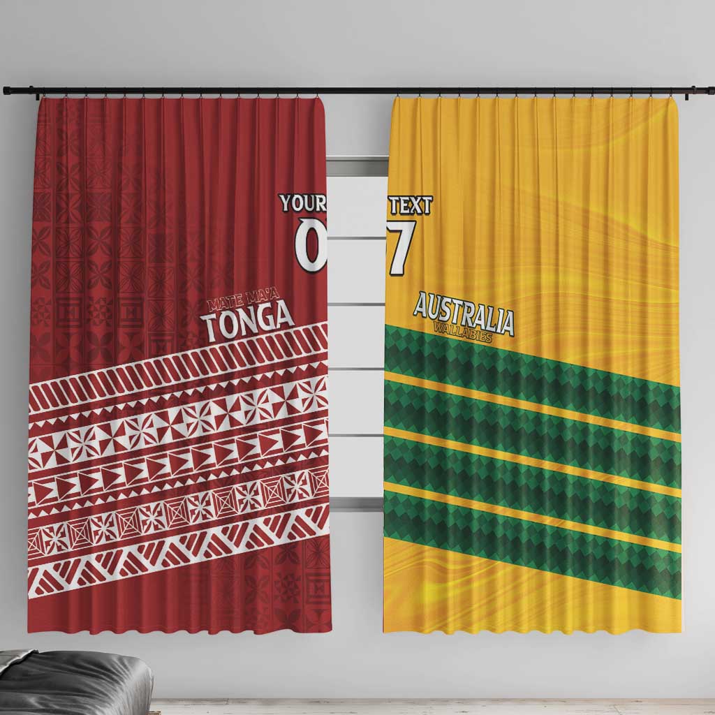 Australia - Tonga Rugby Custom Window Curtain Minimalist Dynamic LT7 With Hooks Colorful - Polynesian Pride