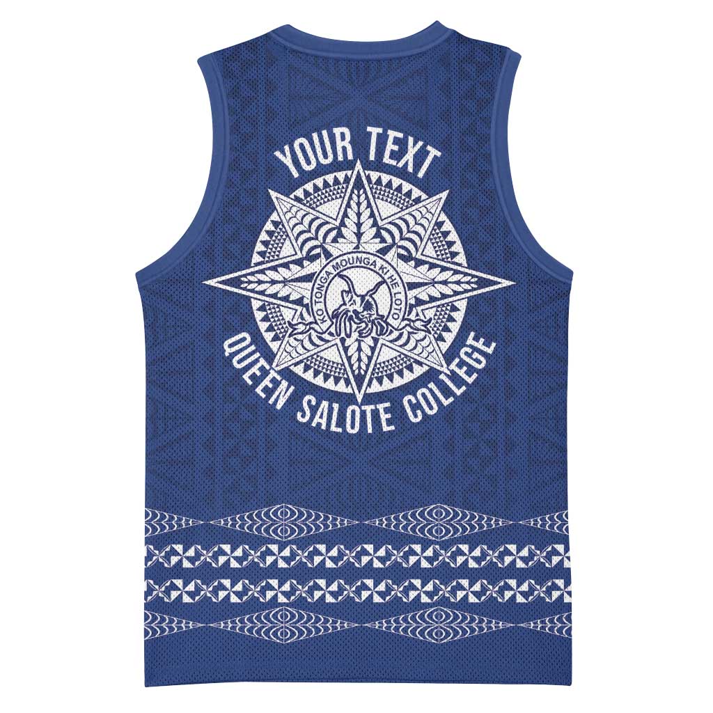 Queen Salote College 100 Years Anniversary Personalized Basketball Jersey Tonga QSC Royal Blue - Polynesian Pride