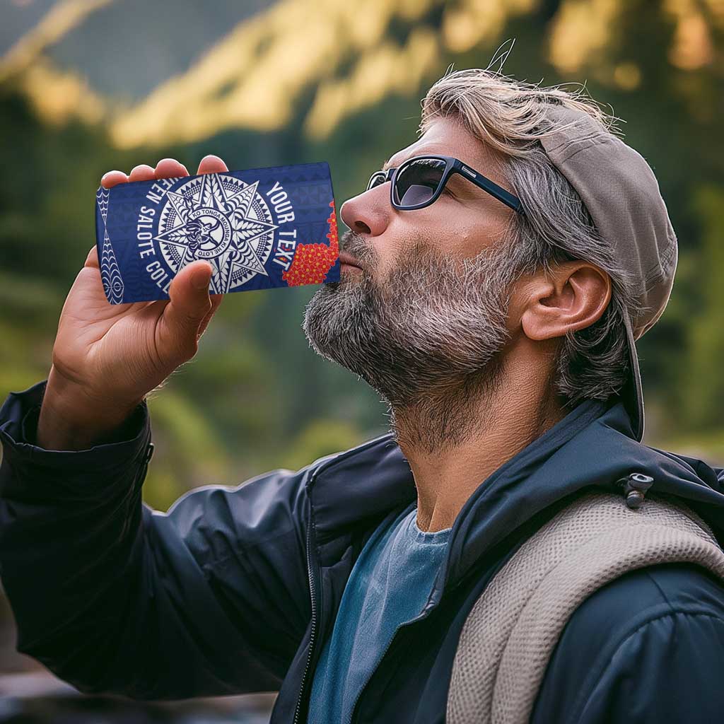 Queen Salote College 100 Years Anniversary Personalized 4 in 1 Can Cooler Tumbler Tonga QSC Royal Blue - Polynesian Pride