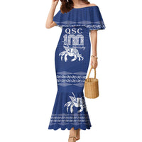 Queen Salote College 100 Years Anniversary Personalized Family Matching Mermaid Dress and Hawaiian Shirt Tonga QSC Royal Blue - Polynesian Pride