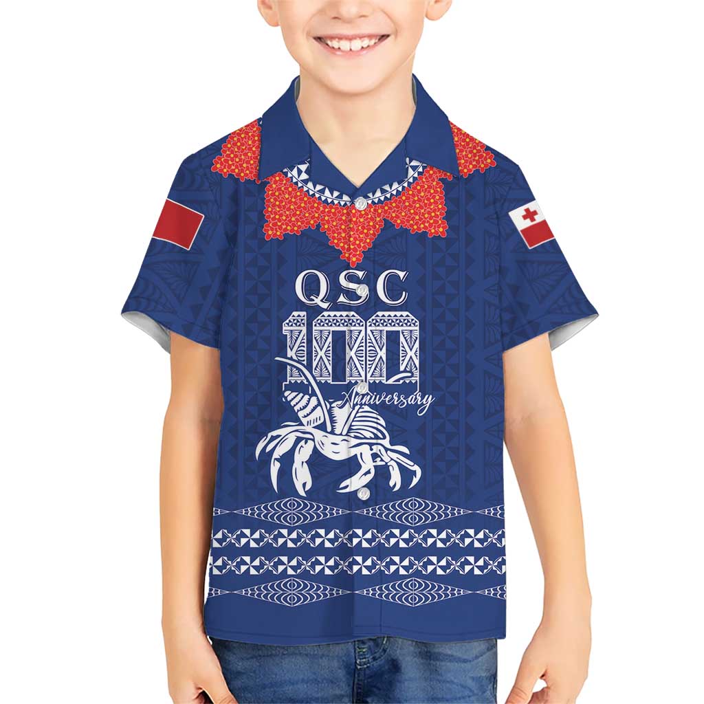 Queen Salote College 100 Years Anniversary Personalized Hawaiian Shirt Tonga QSC Royal Blue LT7 - Polynesian Pride