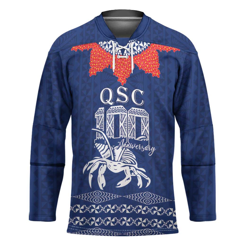 Queen Salote College 100 Years Anniversary Personalized Hockey Jersey Tonga QSC Royal Blue - Polynesian Pride