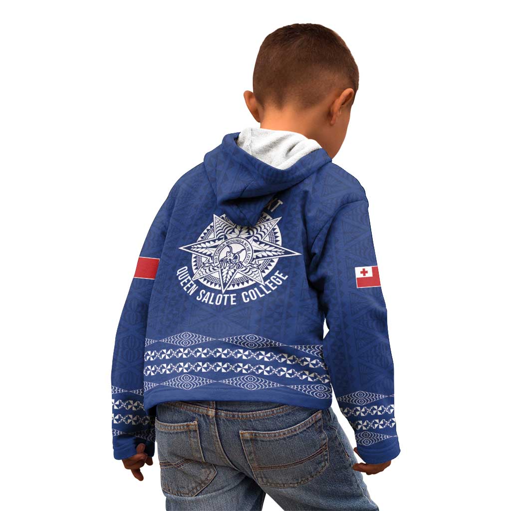 Queen Salote College 100 Years Anniversary Personalized Kid Hoodie Tonga QSC Royal Blue - Polynesian Pride
