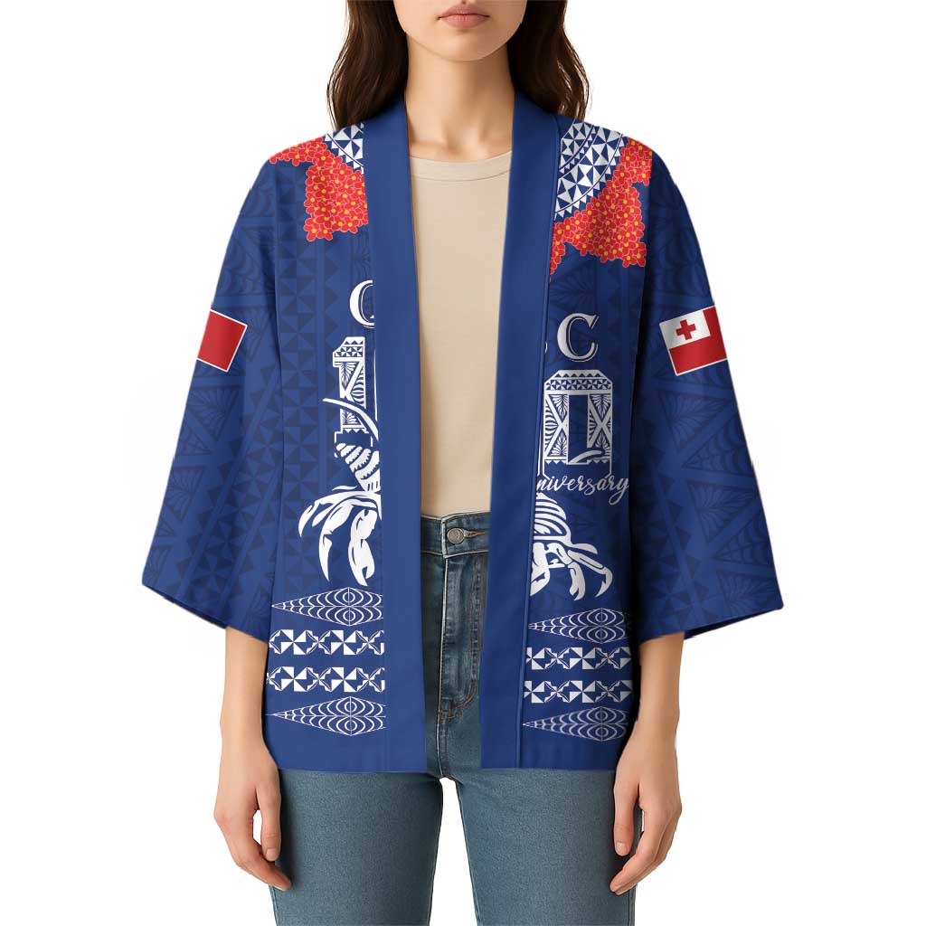 Queen Salote College 100 Years Anniversary Personalized Kimono Tonga QSC Royal Blue - Polynesian Pride