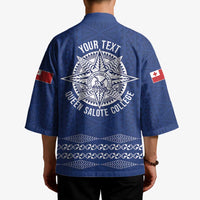 Queen Salote College 100 Years Anniversary Personalized Kimono Tonga QSC Royal Blue - Polynesian Pride