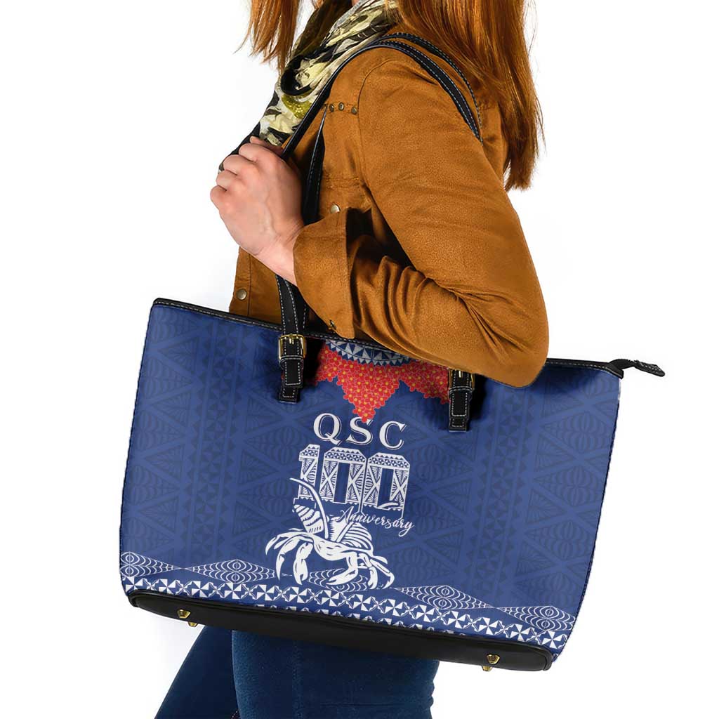 Queen Salote College 100 Years Anniversary Leather Tote Bag Tonga QSC Royal Blue - Polynesian Pride