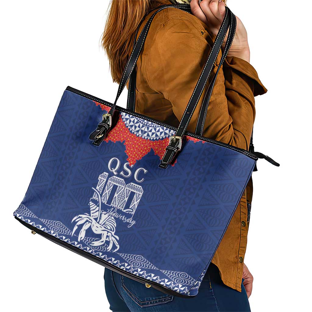 Queen Salote College 100 Years Anniversary Leather Tote Bag Tonga QSC Royal Blue - Polynesian Pride