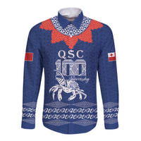 Queen Salote College 100 Years Anniversary Personalized Long Sleeve Button Shirt Tonga QSC Royal Blue LT7 Unisex Royal Blue - Polynesian Pride