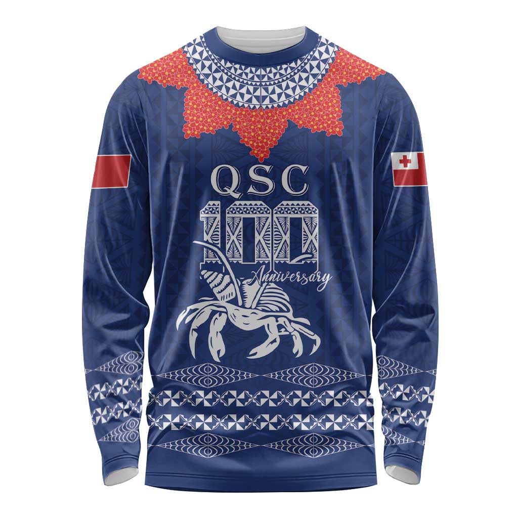 Queen Salote College 100 Years Anniversary Personalized Long Sleeve Shirt Tonga QSC Royal Blue LT7 Unisex Royal Blue - Polynesian Pride