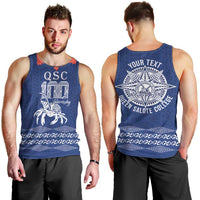 Queen Salote College 100 Years Anniversary Personalized Men Tank Top Tonga QSC Royal Blue LT7 - Polynesian Pride