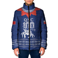 Queen Salote College 100 Years Anniversary Personalized Padded Jacket Tonga QSC Royal Blue - Polynesian Pride