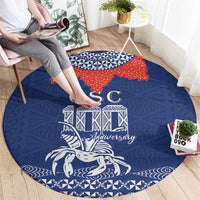 Queen Salote College 100 Years Anniversary Round Carpet Tonga QSC Royal Blue - Polynesian Pride