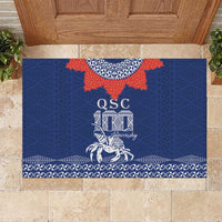 Queen Salote College 100 Years Anniversary Rubber Doormat Tonga QSC Royal Blue - Polynesian Pride