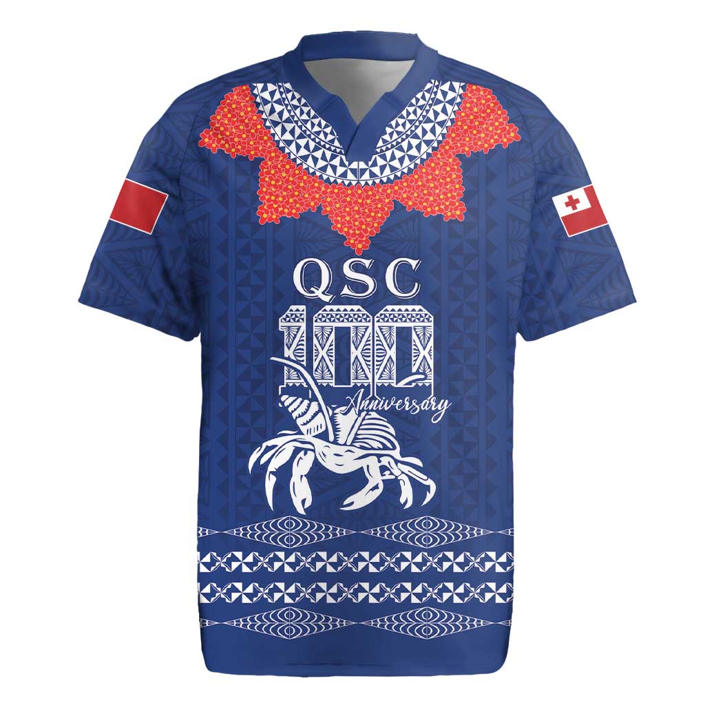 Queen Salote College 100 Years Anniversary Personalized Rugby Jersey Tonga QSC Royal Blue - Polynesian Pride