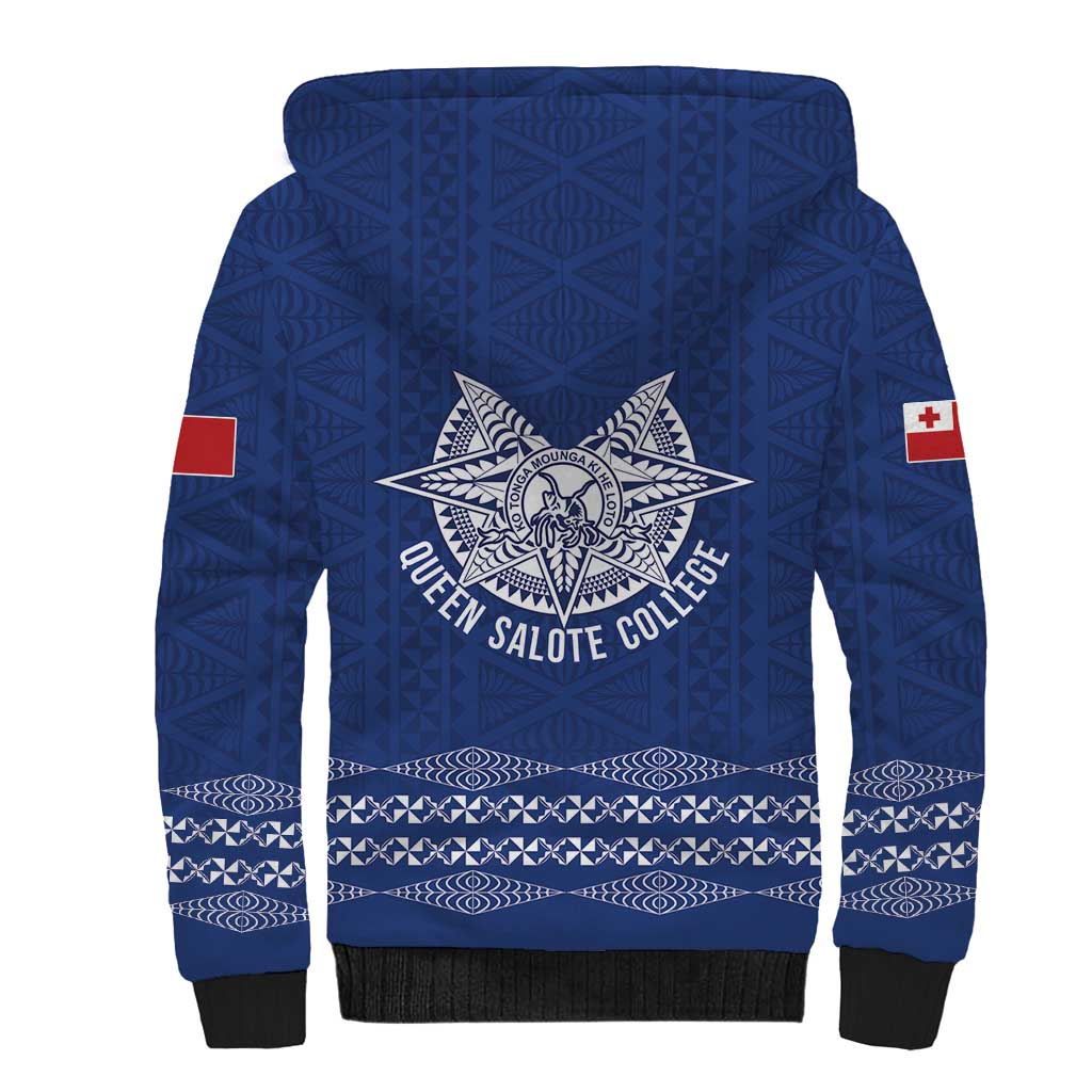 Queen Salote College 100 Years Anniversary Personalized Sherpa Hoodie Tonga QSC Royal Blue LT7 - Polynesian Pride
