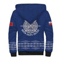 Queen Salote College 100 Years Anniversary Personalized Sherpa Hoodie Tonga QSC Royal Blue LT7 - Polynesian Pride