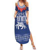 Queen Salote College 100 Years Anniversary Personalized Summer Maxi Dress Tonga QSC Royal Blue - Polynesian Pride