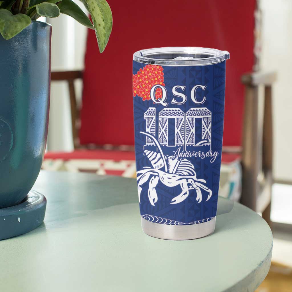 Queen Salote College 100 Years Anniversary Personalized Tumbler Cup Tonga QSC Royal Blue - Polynesian Pride