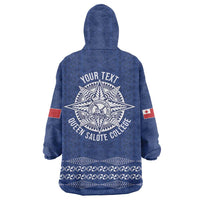 Queen Salote College 100 Years Anniversary Personalized Wearable Blanket Hoodie Tonga QSC Royal Blue - Polynesian Pride