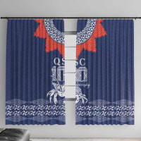 Queen Salote College 100 Years Anniversary Window Curtain Tonga QSC Royal Blue - Polynesian Pride