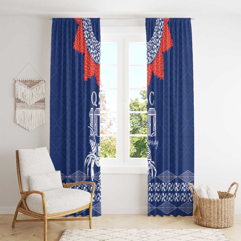 Queen Salote College 100 Years Anniversary Window Curtain Tonga QSC Royal Blue - Polynesian Pride