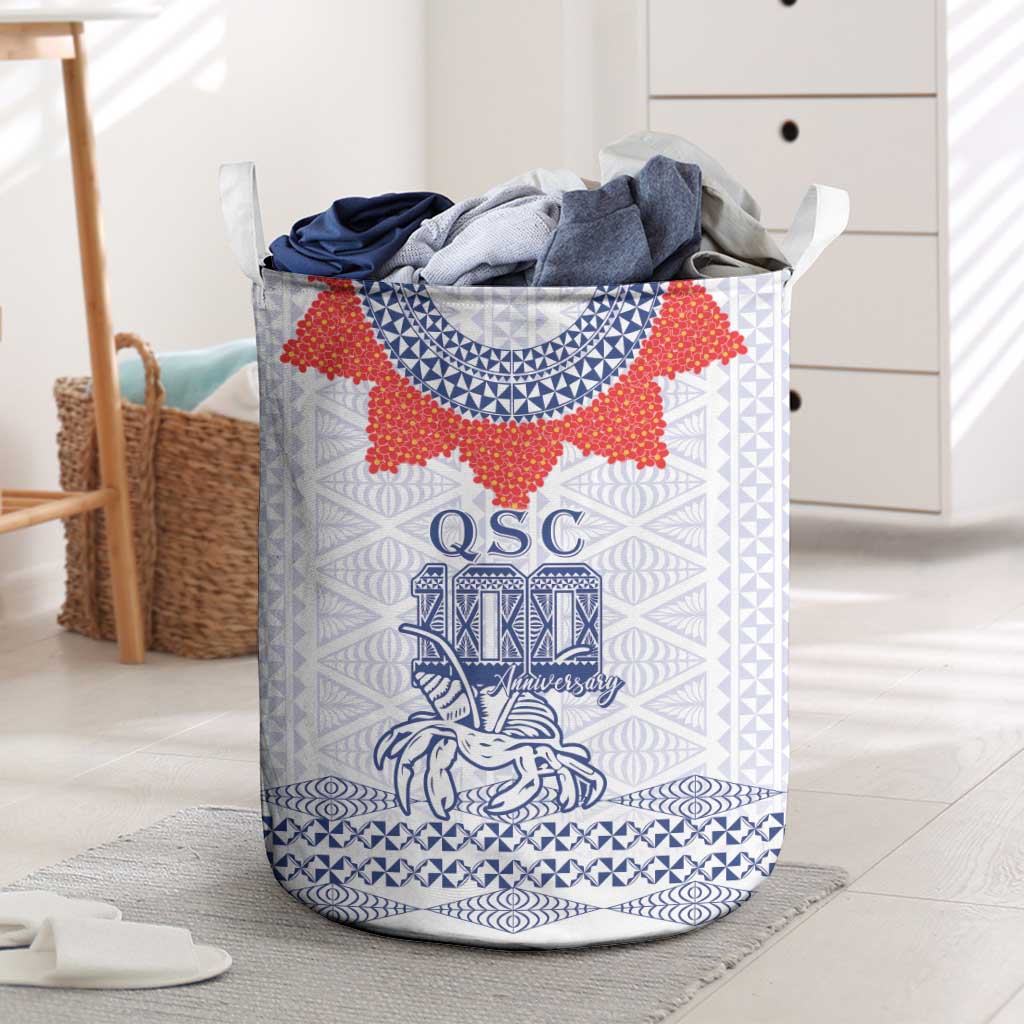 Queen Salote College 100 Years Anniversary Laundry Basket Tonga QSC White - Polynesian Pride