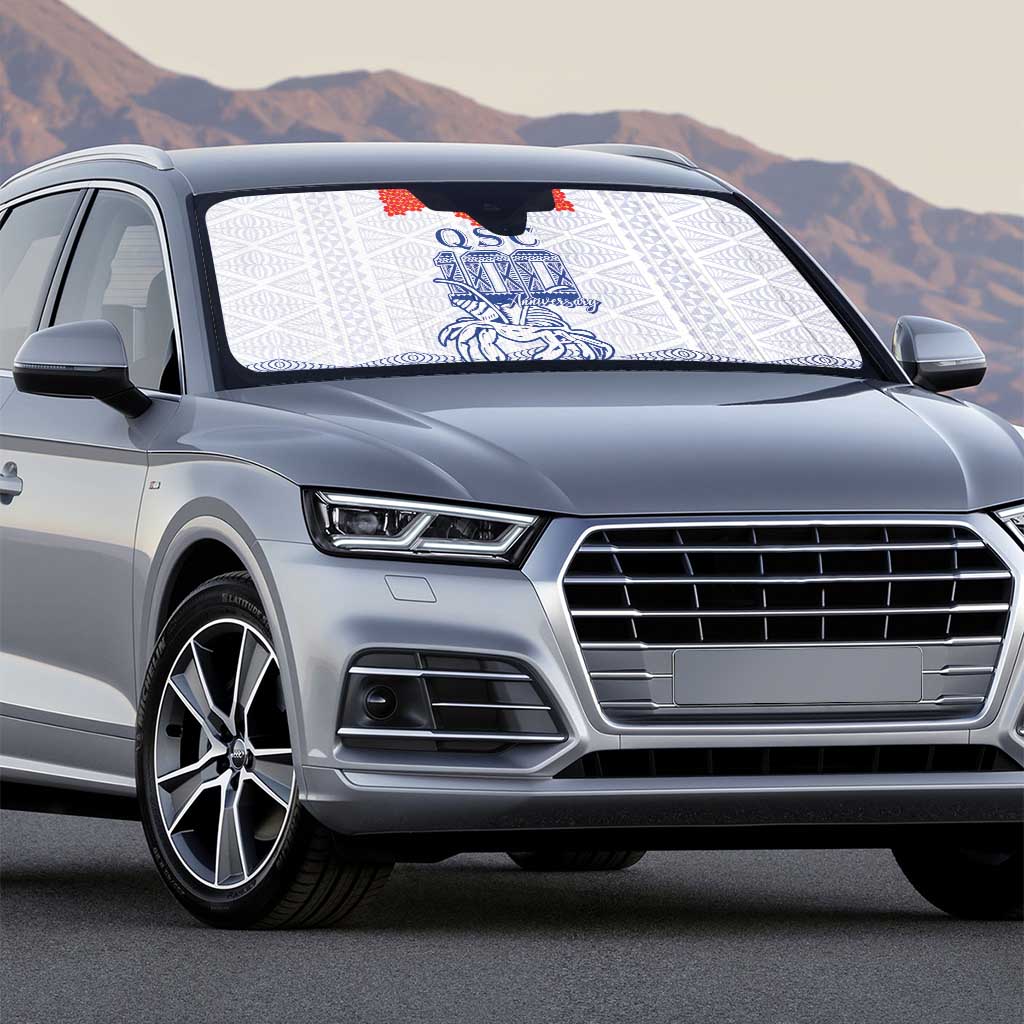 Queen Salote College 100 Years Anniversary Auto Sun Shade Tonga QSC White - Polynesian Pride