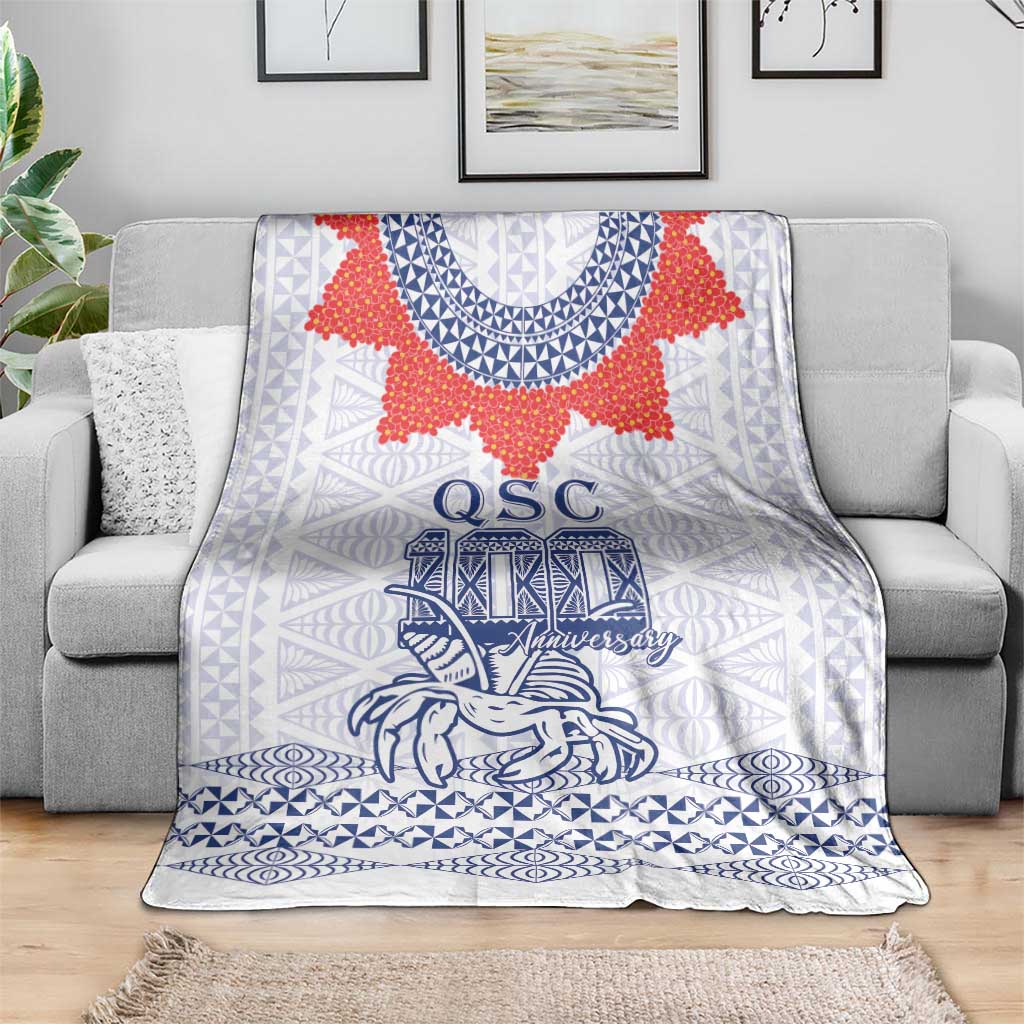 Queen Salote College 100 Years Anniversary Blanket Tonga QSC White - Polynesian Pride