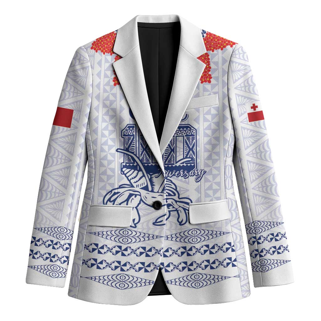 Queen Salote College 100 Years Anniversary Personalized Blazer Tonga QSC White - Polynesian Pride