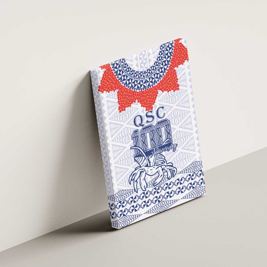 Queen Salote College 100 Years Anniversary Canvas Wall Art Tonga QSC White - Polynesian Pride