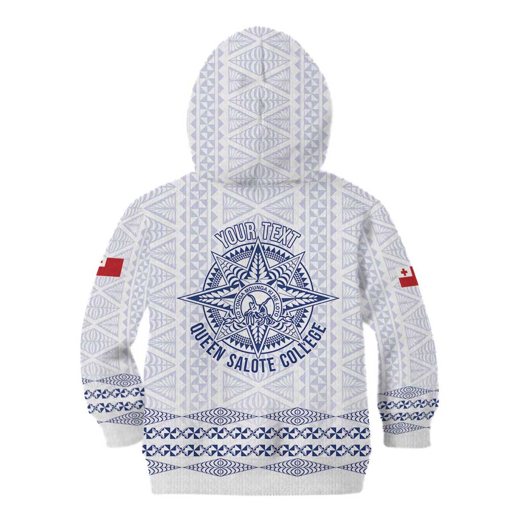 Queen Salote College 100 Years Anniversary Personalized Kid Hoodie Tonga QSC White - Polynesian Pride