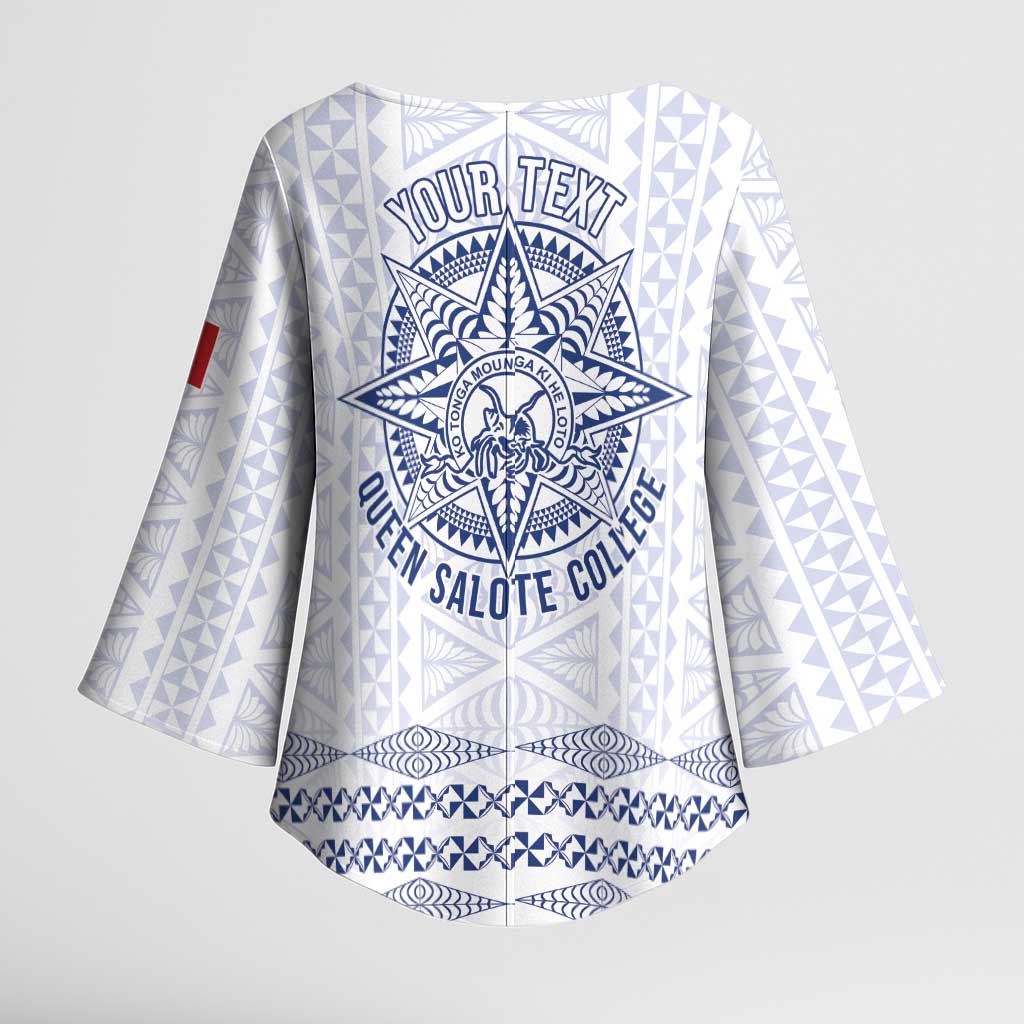 Queen Salote College 100 Years Anniversary Personalized Kimono Sleeve Blouse Tonga QSC White - Polynesian Pride