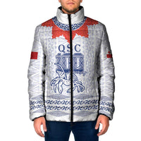 Queen Salote College 100 Years Anniversary Personalized Padded Jacket Tonga QSC White - Polynesian Pride